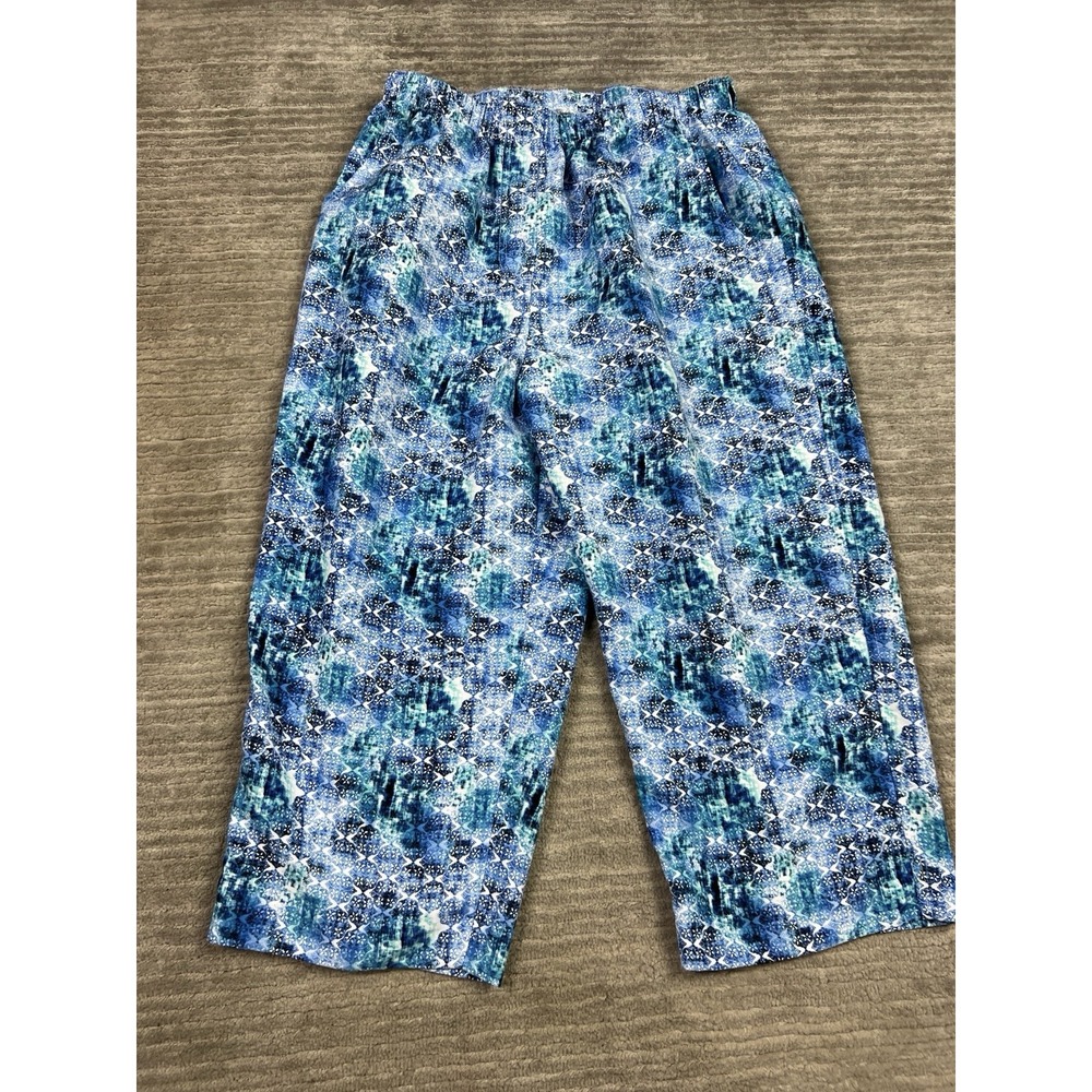 Kim Rogers Pants Womens 10P Blue Pull On Elastic Waist Polyester
